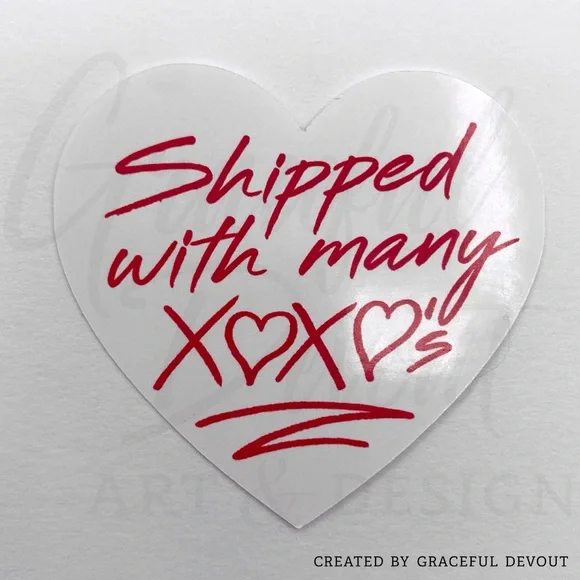 Shipped With Many XOXO’s- 2" (inches) Sticker (96ct.)  [GD121-96] - Picture 3 of 3